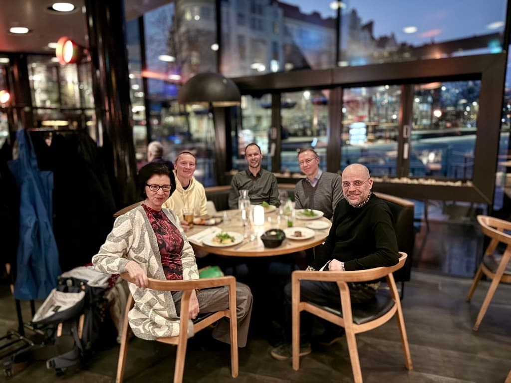 DiaSek board members at dinner in Helsinki